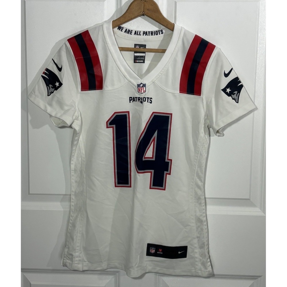 Nike Patriots Ty Montgomery II #14 NFL On Field Jersey Women's Small White